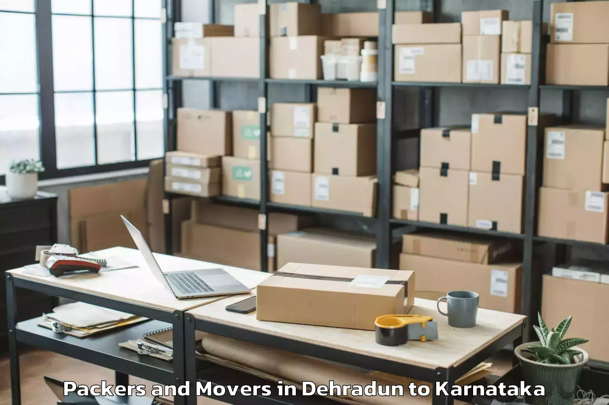 Reliable Dehradun to Harpanahalli Packers And Movers